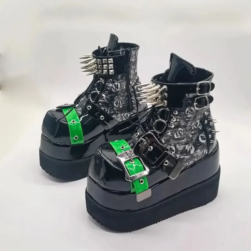 Женские ботинки до щиколотки из лакированной кожи в стиле панк с пряжкой и круглым носком, женские ботинки на танкетке и высоком каблуке с пряжкой и ремешком, женская обувь большого размера
Женские ботинки до щиколотки из лакированной кожи в стиле панк с пряжкой и круглым носком, женские ботинки на танкетке и высоком каблуке с пряжкой и ремешком, женская обувь большого размера