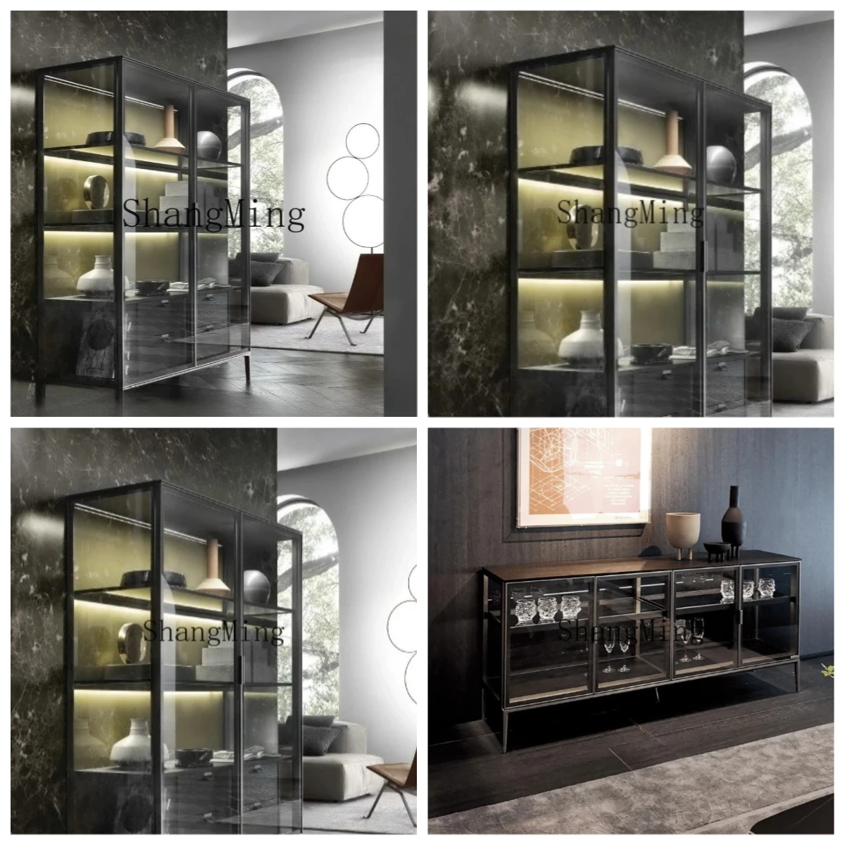 DSA light luxury aluminum alloy glass dining side cabinet Simple glass storage Tempered glass display cabinet
DSA light luxury aluminum alloy glass dining side cabinet Simple glass storage Tempered glass display cabinet