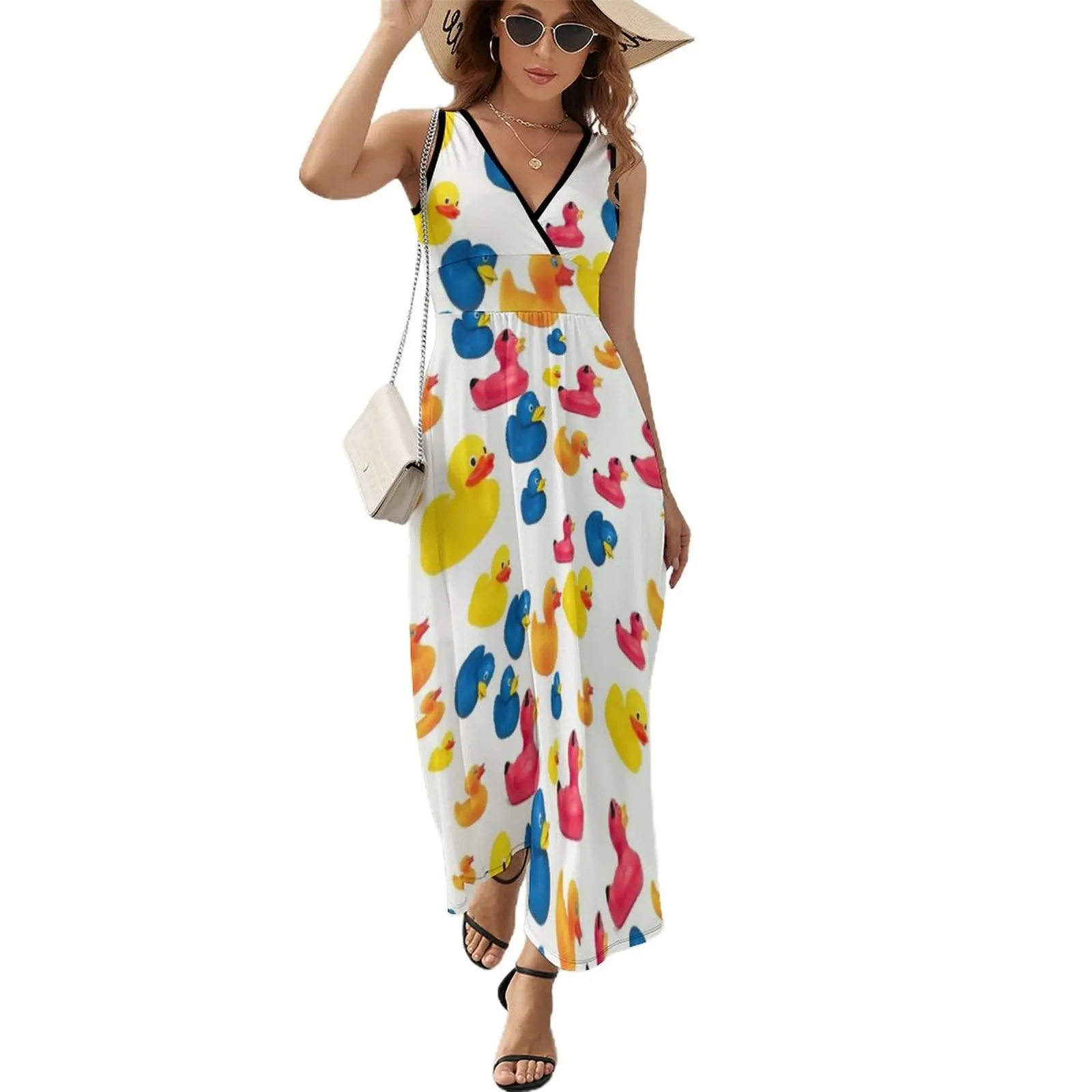 Colorful rubber duck pattern Sleeveless Dress prom dresses evening dress woman Female clothing
Colorful rubber duck pattern Sleeveless Dress prom dresses evening dress woman Female clothing