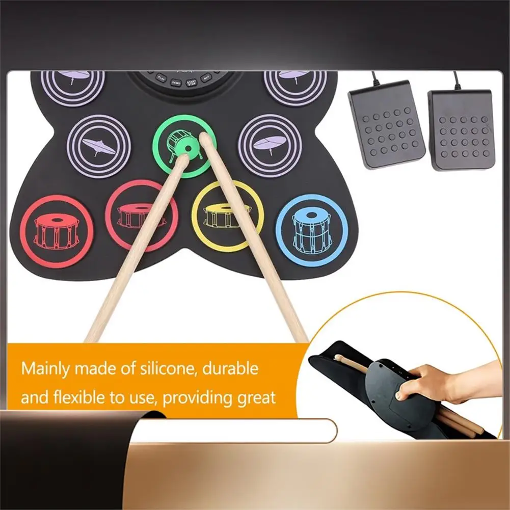 Electric Drum Set, 9 Pads Silicon Foldable Electronic Drum With Headphone Jack,Build In Speaker ,Foot Pedals,Drum Sticks-N35R
Electric Drum Set, 9 Pads Silicon Foldable Electronic Drum With Headphone Jack,Build In Speaker ,Foot Pedals,Drum Sticks-N35R