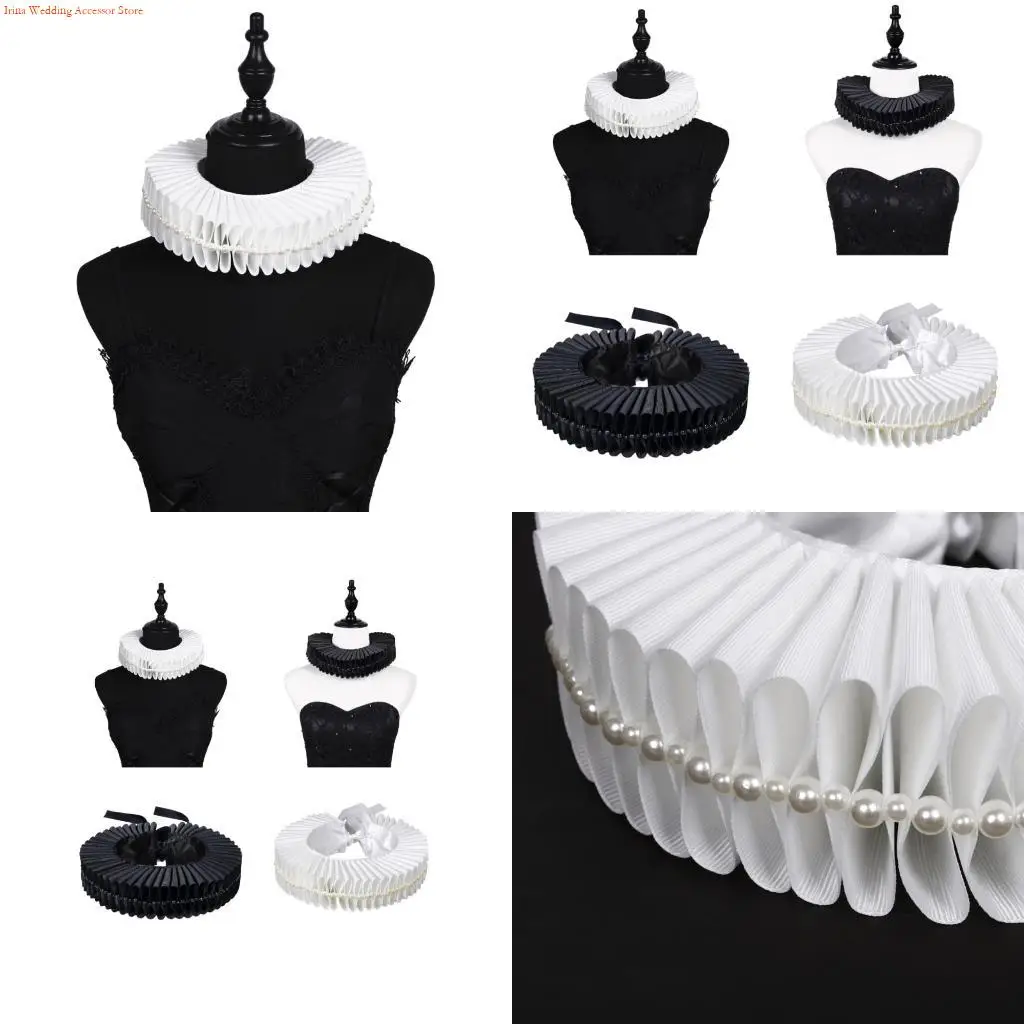 G92D Pearls Trim Collar Decorative Neckpiece For Historical Theme Reenactment Costume
G92D Pearls Trim Collar Decorative Neckpiece For Historical Theme Reenactment Costume