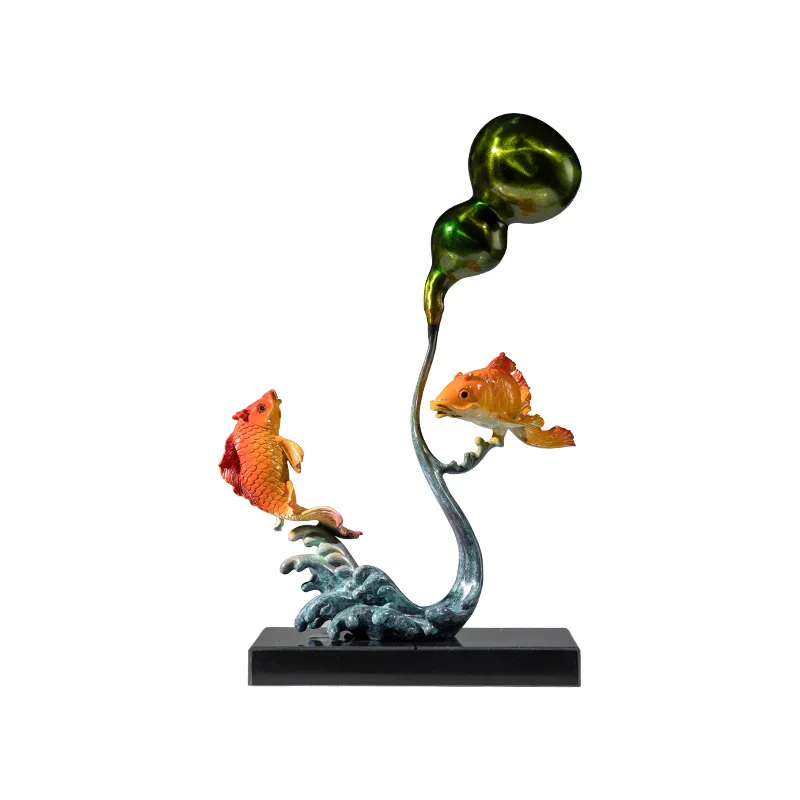 Fulu Youyu brass carp copper ornaments handicrafts new Chinese home furnishing living room porch study decoration
Fulu Youyu brass carp copper ornaments handicrafts new Chinese home furnishing living room porch study decoration