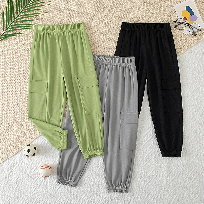 Children's spring and summer solid color fashionable versatile workwear pants boys and girls handsome sports running pocket pant
Children's spring and summer solid color fashionable versatile workwear pants boys and girls handsome sports running pocket pant