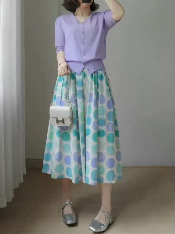Women's Spring Summer 2025 Polka Dot Print A-Line Skirt Casual Style Midi Skirt Versatile Half Skirt Label Removed
Women's Spring Summer 2025 Polka Dot Print A-Line Skirt Casual Style Midi Skirt Versatile Half Skirt Label Removed
