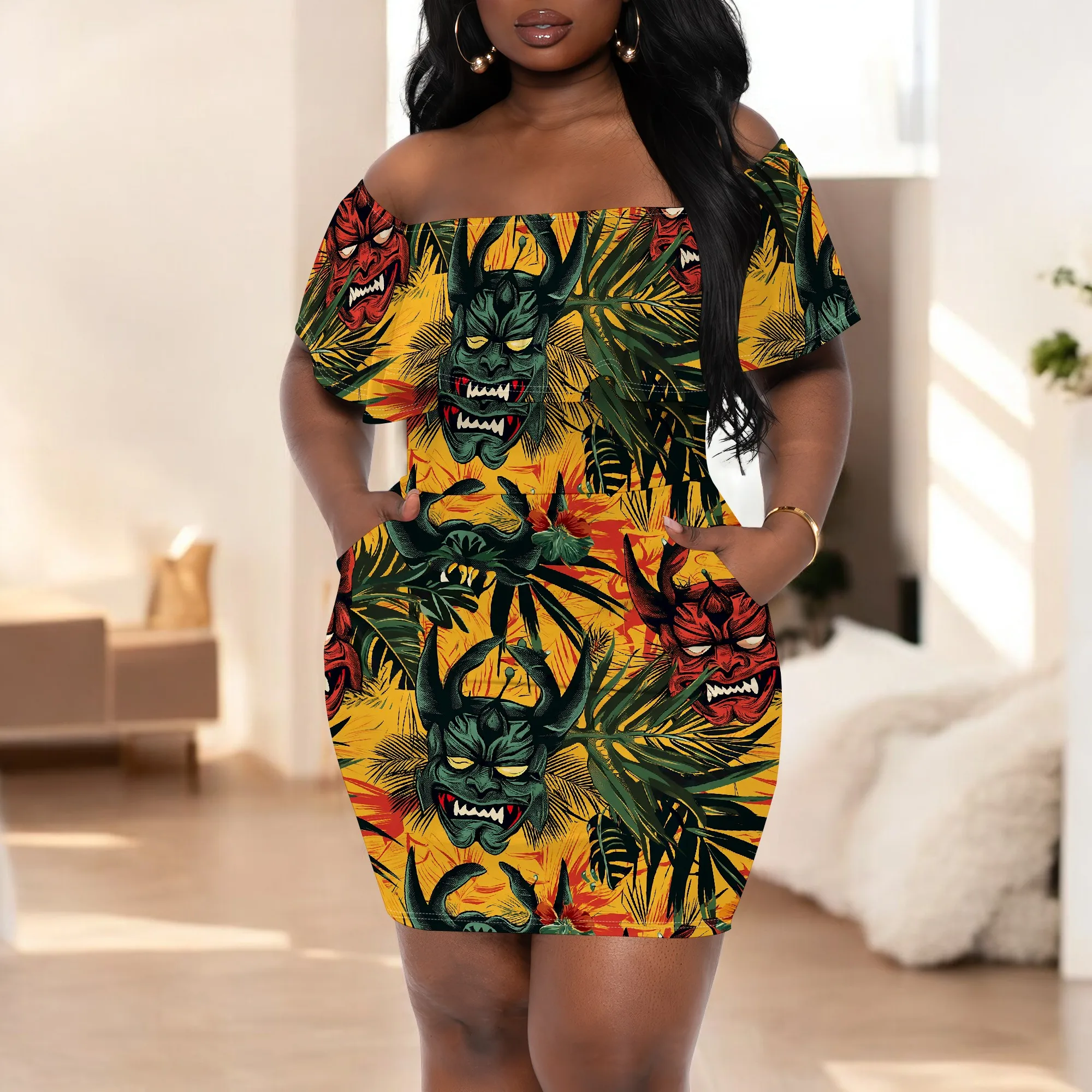 Women's Tropical Skull Print Dress S-3XL 2025 Off Shoulder Halloween or Alt Style Outfit for Costume Event or Night Out
Women's Tropical Skull Print Dress S-3XL 2025 Off Shoulder Halloween or Alt Style Outfit for Costume Event or Night Out