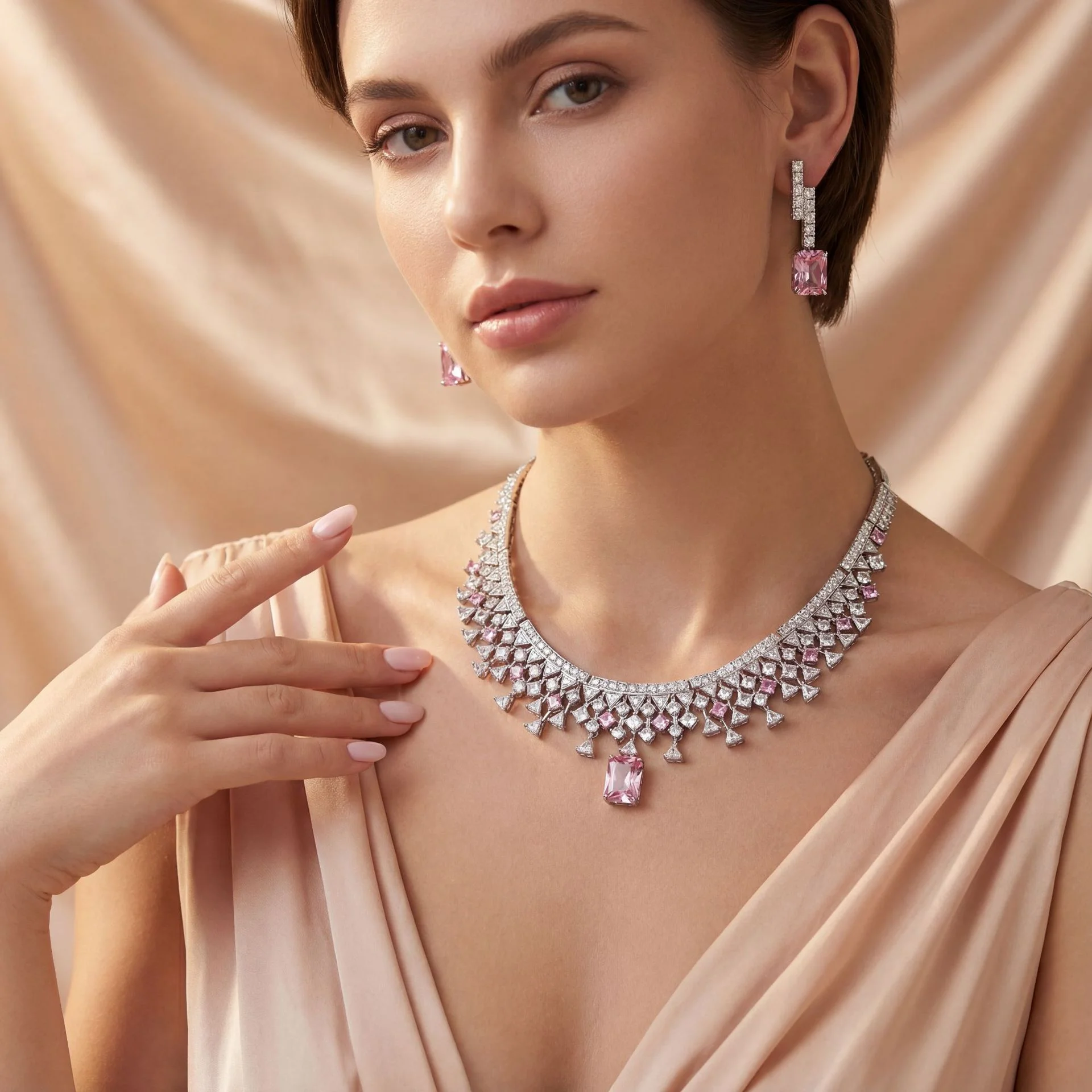 Simple Exquisite Zircon Necklace Earrings Set Bridal Wedding Dress Elegant High-end Jewelry Set For Women
Simple Exquisite Zircon Necklace Earrings Set Bridal Wedding Dress Elegant High-end Jewelry Set For Women