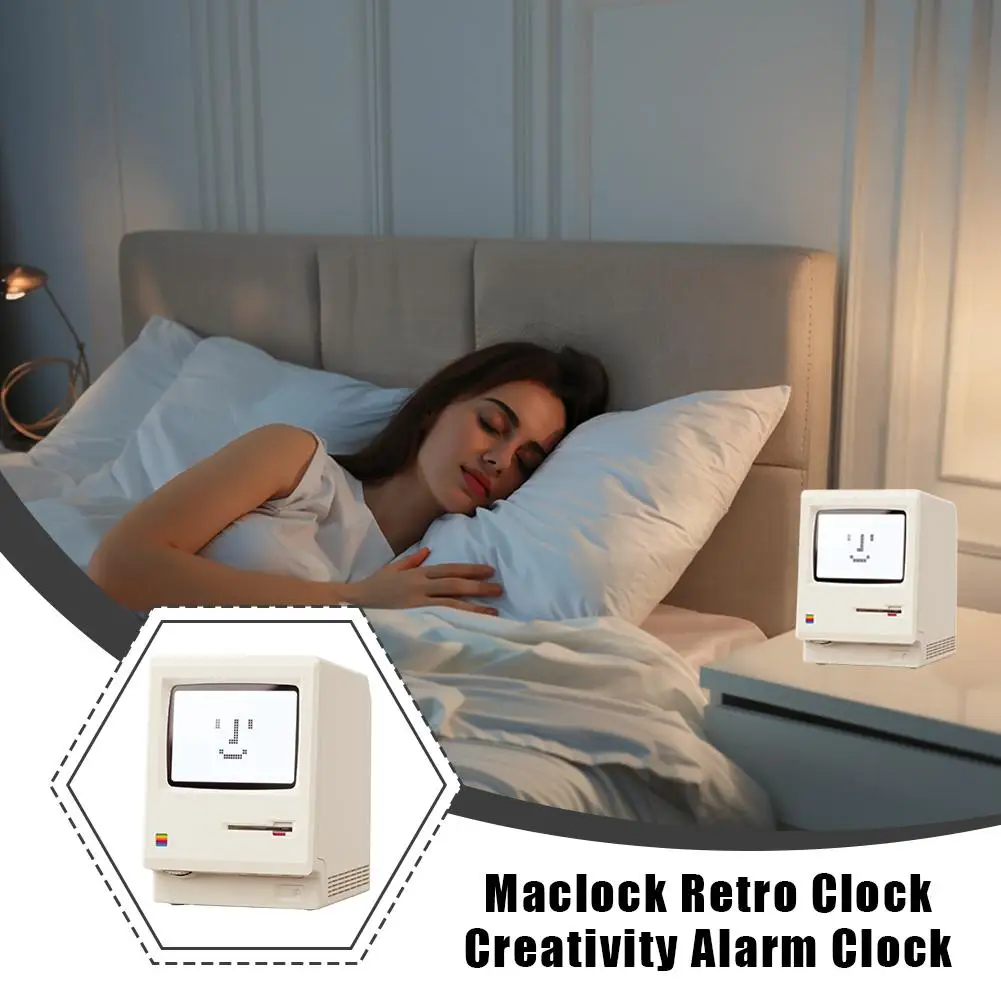 Maclock Retro Clock With Snooze Function Creative Alarm Clock Easy To Set Desktop Decor Clock Novelty Tech Decor