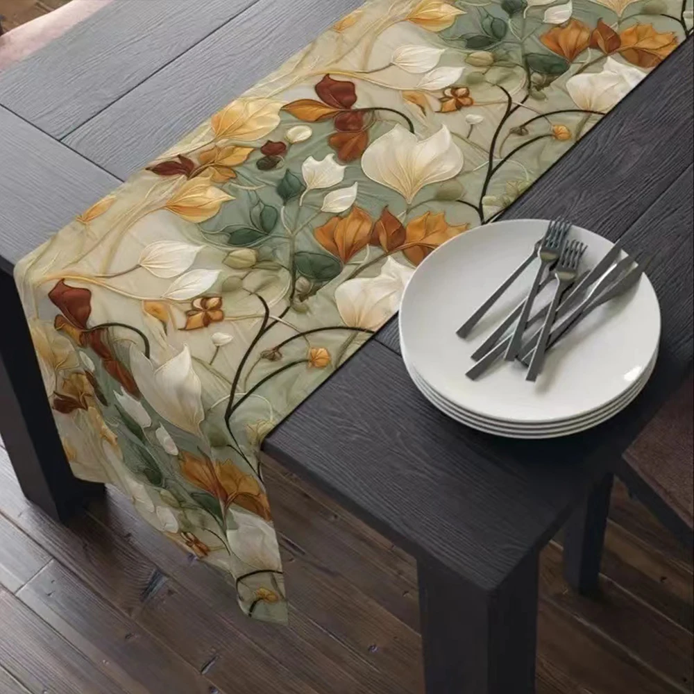 Цельная дорожка для стола в стиле ретро с цветочным и листьями, украшение для дома и улицы, скатерть для украшения ресторана, украшение комнаты, праздничное украшение, украшение для вечеринок
Цельная дорожка для стола в стиле ретро с цветочным и листьями, украшение для дома и улицы, скатерть для украшения ресторана, украшение комнаты, праздничное украшение, украшение для вечеринок