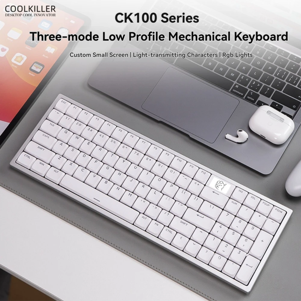 Coolkiller Ck100 Low Profile Mechanical Keyboard Wireless Tri-mode Screen Gasket Hot-Swap Custom Office Gaming Keyboard Laptop
Coolkiller Ck100 Low Profile Mechanical Keyboard Wireless Tri-mode Screen Gasket Hot-Swap Custom Office Gaming Keyboard Laptop
