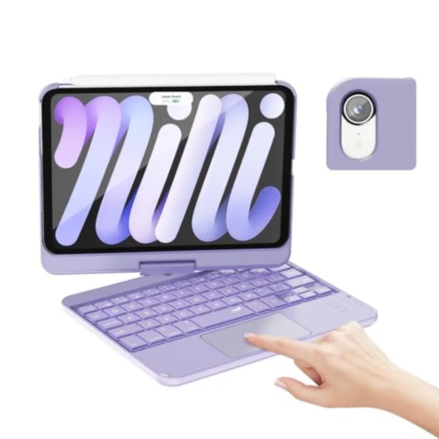 Keyboard Case for iPad mini 7 2024 Mini 6 (2021): 360 Rotate Backlit Keyboard Cover with Trackpad Auto Sleep/Wake 7 Colors Prem
Keyboard Case for iPad mini 7 2024 Mini 6 (2021): 360 Rotate Backlit Keyboard Cover with Trackpad Auto Sleep/Wake 7 Colors Prem
