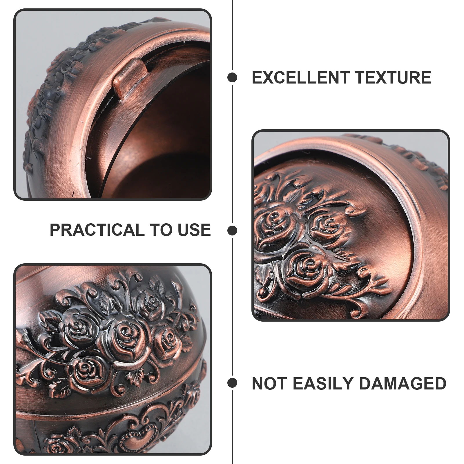 Retro Ashtray Zinc Alloy Butt Container with Lid Windproof Cover Indoor Outdoor Decor Creative Office Gadgets Desktop
Retro Ashtray Zinc Alloy Butt Container with Lid Windproof Cover Indoor Outdoor Decor Creative Office Gadgets Desktop