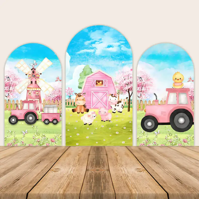 LS Custom 2-Sided Pink Farm Barn House Boys Birthday Party Baby Shower Covers Chiara Arch Wall Background Decor Backdrop Photo
LS Custom 2-Sided Pink Farm Barn House Boys Birthday Party Baby Shower Covers Chiara Arch Wall Background Decor Backdrop Photo