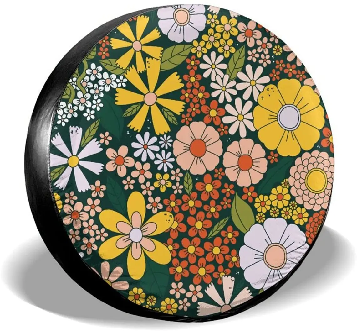 Fall Decor Hippie Retro Floral Spare Tire Covers Cute Car Accessories for Women Rv Tire Covers for Trailers Car SUV
Fall Decor Hippie Retro Floral Spare Tire Covers Cute Car Accessories for Women Rv Tire Covers for Trailers Car SUV