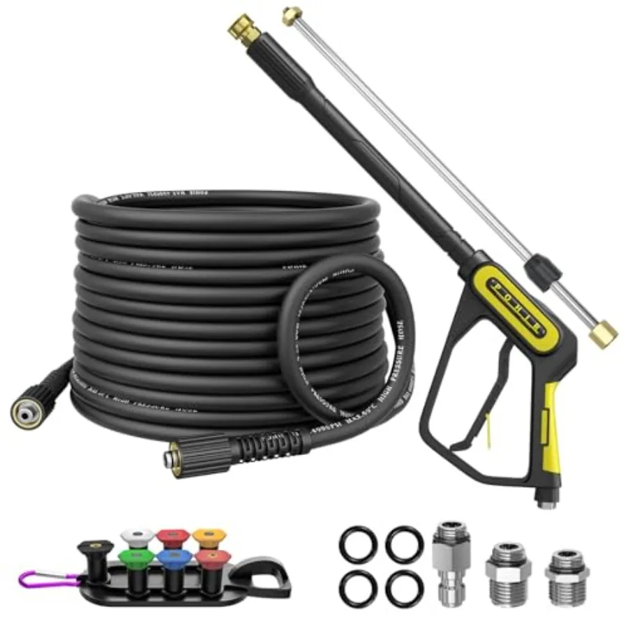 5000PSI Pressure Washer Gun and 50ft Hose 4000psi Extension Wand Adjustable Length Kit with 3/8" Swivel Plug and M22-14/1
5000PSI Pressure Washer Gun and 50ft Hose 4000psi Extension Wand Adjustable Length Kit with 3/8" Swivel Plug and M22-14/1