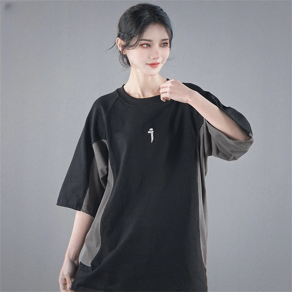 Summer Cotton T-Shirts Women Punk Hip Hop Techwear Short Sleeve T Shirt Harajuku Street Oversized Patchwork Casual Tees Tops
Summer Cotton T-Shirts Women Punk Hip Hop Techwear Short Sleeve T Shirt Harajuku Street Oversized Patchwork Casual Tees Tops
