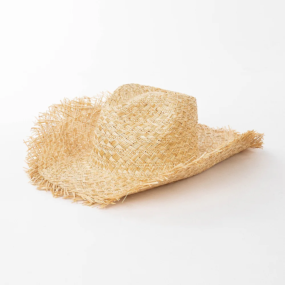Spring and Summer New Fashion Casual Hand-Knitted Treasure Grass Brushed Edge Large Brim Warped Cowboy Hat Outdoor Beach Sun Protection Straw Hat
Spring and Summer New Fashion Casual Hand-Knitted Treasure Grass Brushed Edge Large Brim Warped Cowboy Hat Outdoor Beach Sun Protection Straw Hat