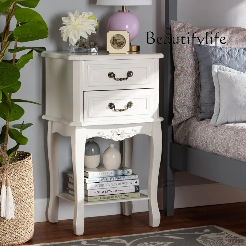 American Country Carved Solid Wood Bedside Cabinet Household Minimalist Chest of Drawer
American Country Carved Solid Wood Bedside Cabinet Household Minimalist Chest of Drawer