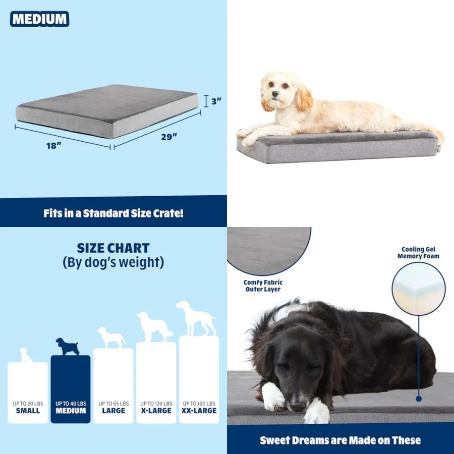 Orthopedic Dog Bed with Memory Foam, Premium Comfort for Dogs and Puppies, Dog Beds for Joint Relief and Restful Sleep, Durable
Orthopedic Dog Bed with Memory Foam, Premium Comfort for Dogs and Puppies, Dog Beds for Joint Relief and Restful Sleep, Durable