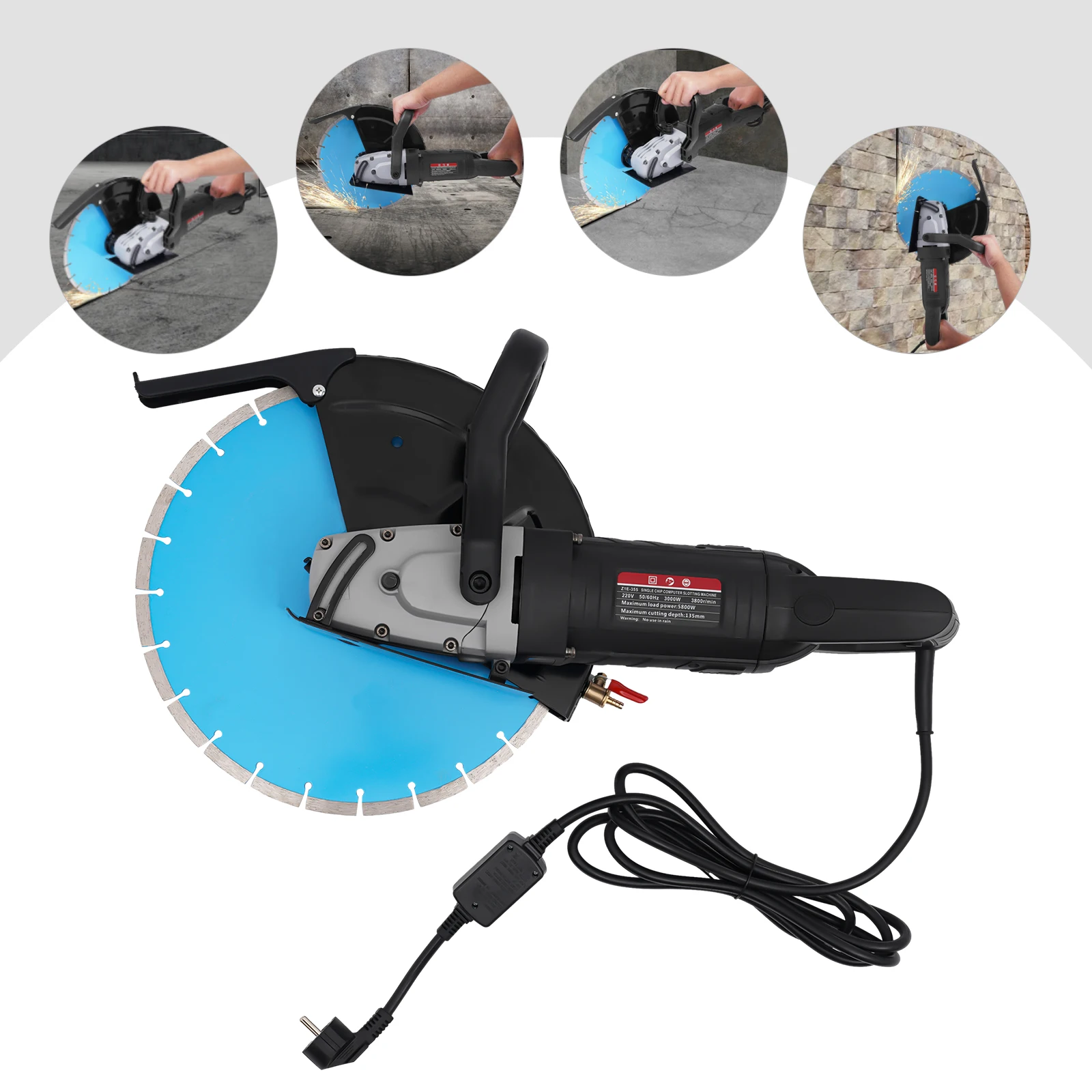 Electric Concrete Saw Round 3000W Copper-nickel-tin Motor 14In Blade Diameter for Cutting Metal Concrete
Electric Concrete Saw Round 3000W Copper-nickel-tin Motor 14In Blade Diameter for Cutting Metal Concrete