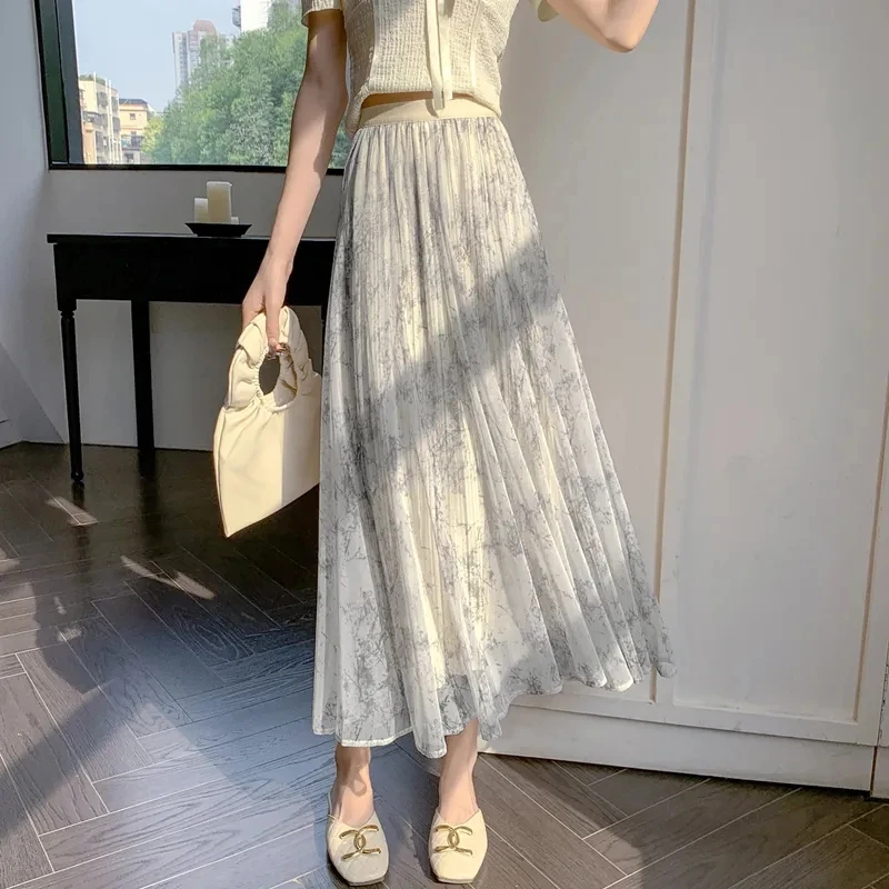 Sweet printed Mesh double-sided A-line Skirt, 2024 New Retro Elastic High Waisted Skirts for Women Clothing ,Spring Summer Skirt
Sweet printed Mesh double-sided A-line Skirt, 2024 New Retro Elastic High Waisted Skirts for Women Clothing ,Spring Summer Skirt