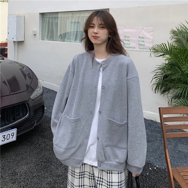 Early Autumn Pure Color Button Sweatshirt Jacket Women's Thin New Korean Style Simple Match All Spring Autumn Fashion Top
Early Autumn Pure Color Button Sweatshirt Jacket Women's Thin New Korean Style Simple Match All Spring Autumn Fashion Top