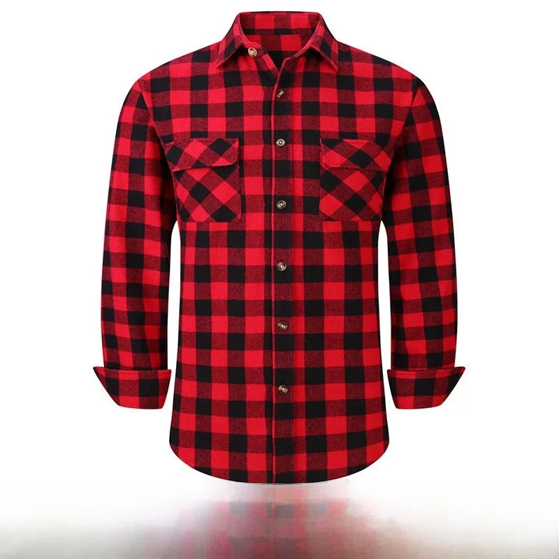Men's Brushed Plaid Shirt Long Sleeve with Pockets Daily Wear Comfortable Non-deformable Other Material100% K228 Style
Men's Brushed Plaid Shirt Long Sleeve with Pockets Daily Wear Comfortable Non-deformable Other Material100% K228 Style