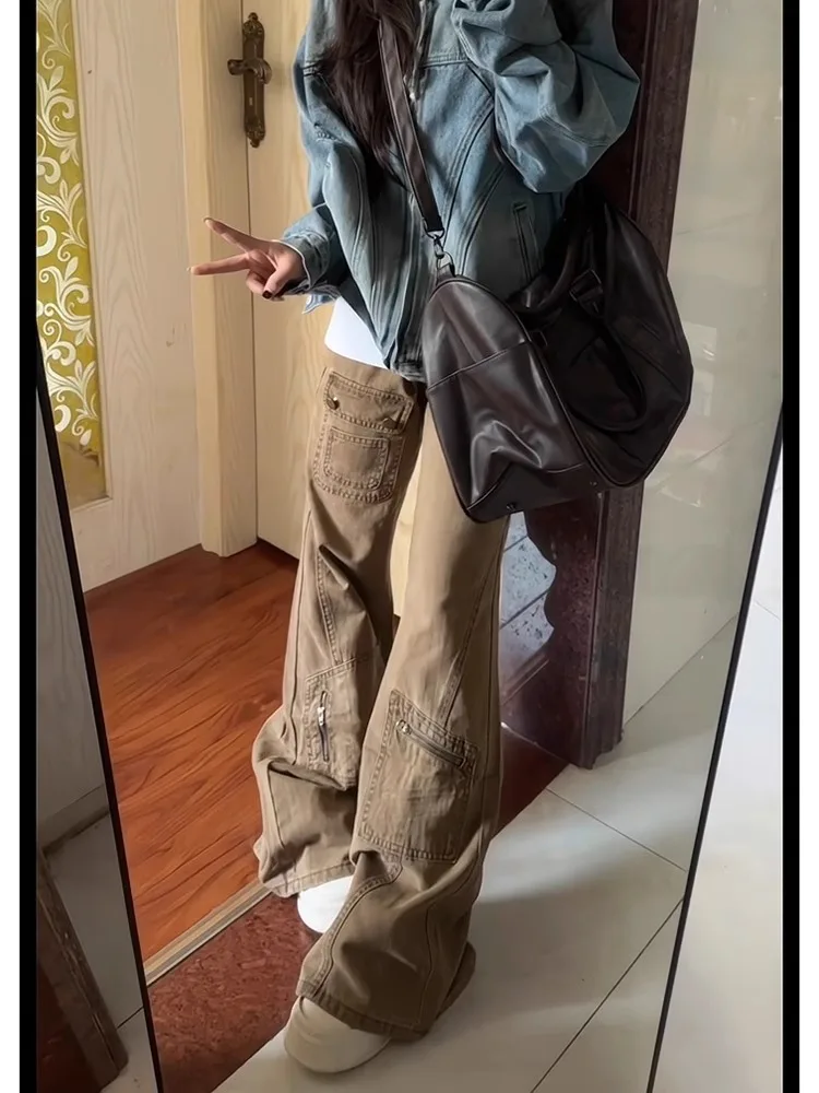 Brown Wide Leg Jeans Workwear Pants Men's New Style Multiple Pockets Loose Fit Slimming Straight Floor-Length Trousers
Brown Wide Leg Jeans Workwear Pants Men's New Style Multiple Pockets Loose Fit Slimming Straight Floor-Length Trousers