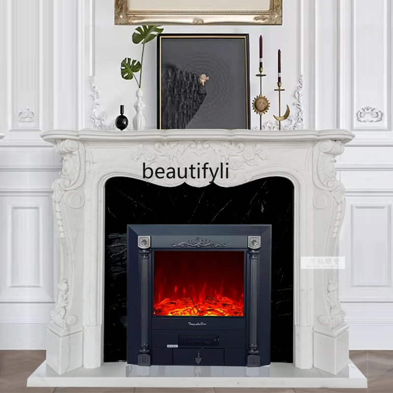 Marble fireplace French carved living room decorative cabinet marble sculpture mantel
Marble fireplace French carved living room decorative cabinet marble sculpture mantel