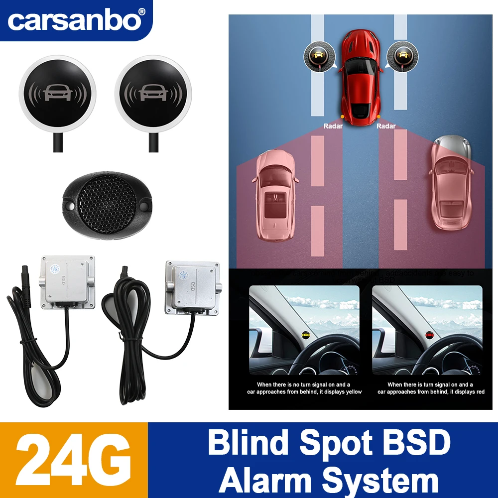 Carsanbo 24G Car BSD Blind Spot Monitoring System with Dual Color LED light Parking delay warning function
Carsanbo 24G Car BSD Blind Spot Monitoring System with Dual Color LED light Parking delay warning function