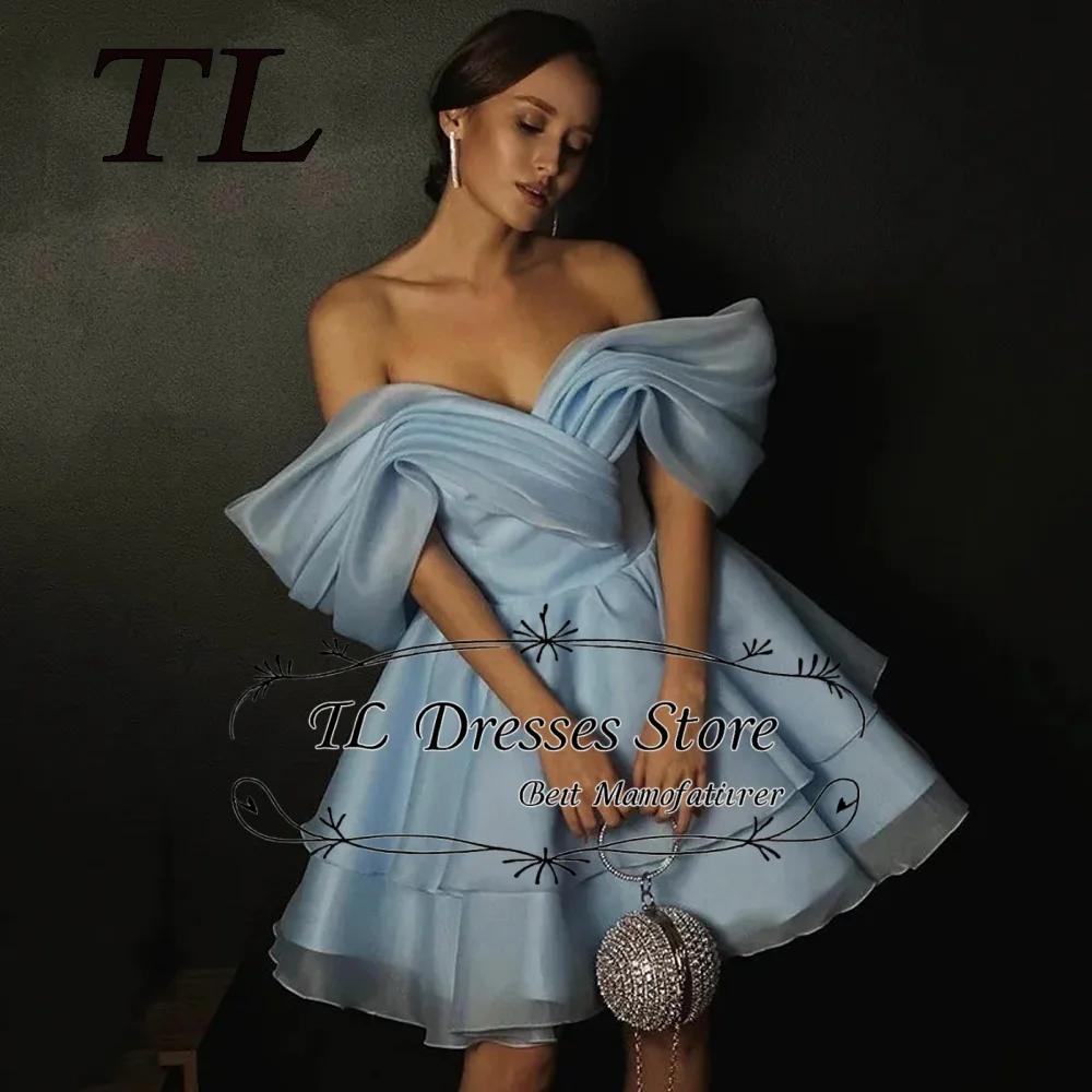 TL Sky Blue Prom Dress Sweetheart Off The Shoulder Customized Party Gowns Midi Knee Length Formal Evening Dress For Women
TL Sky Blue Prom Dress Sweetheart Off The Shoulder Customized Party Gowns Midi Knee Length Formal Evening Dress For Women