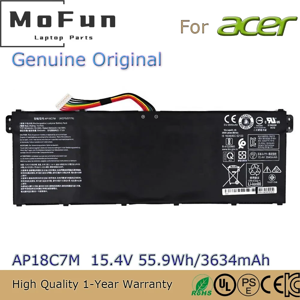 Brand New Original AP18C7M 15.4V 55.9Wh Laptop Battery for Acer Swift 5 SF514-54GT SP513-54N-546V SF313-52 etc.
Brand New Original AP18C7M 15.4V 55.9Wh Laptop Battery for Acer Swift 5 SF514-54GT SP513-54N-546V SF313-52 etc.