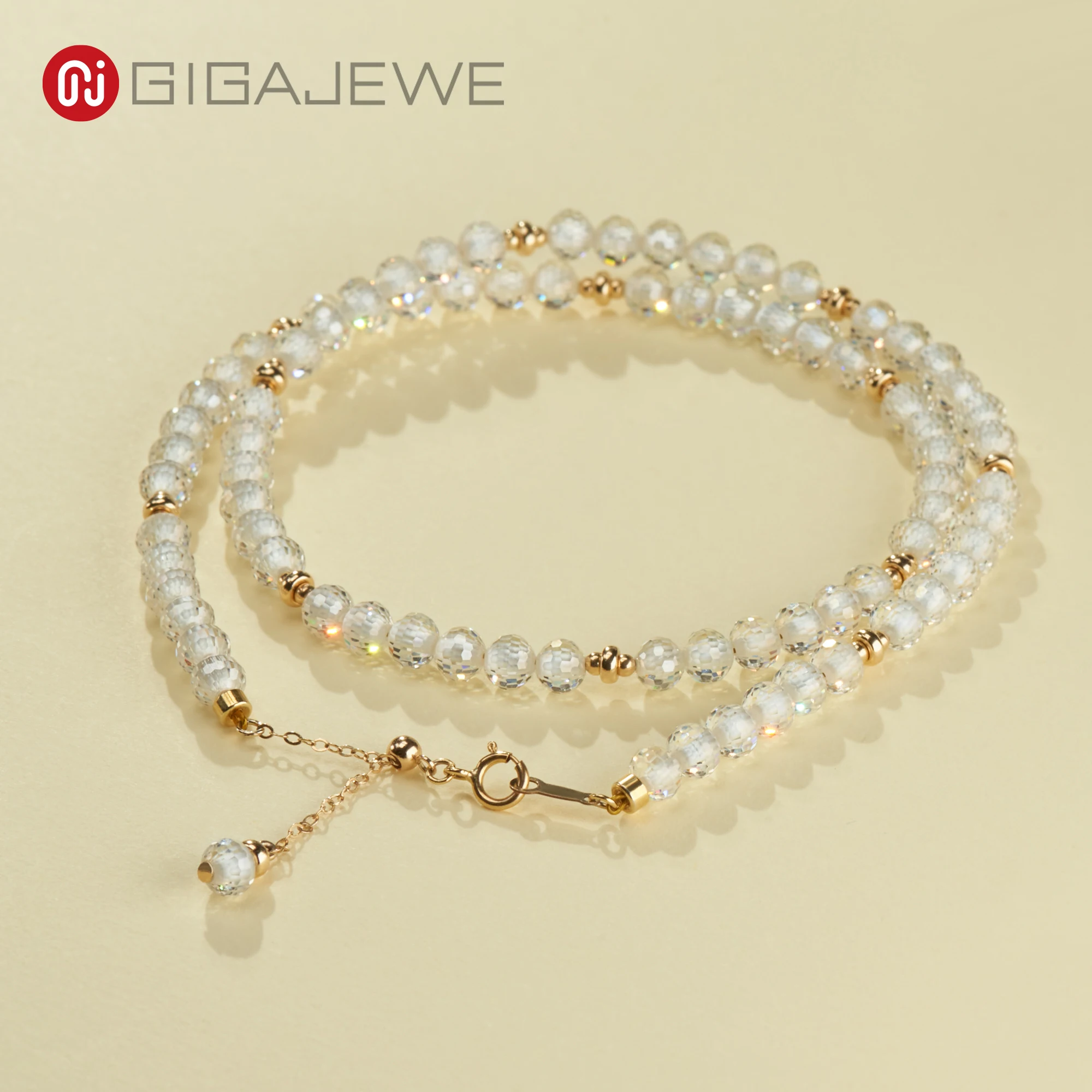 GIGAJEWE 18K Yellow Plated Gold Round Cut 5mm Moissanite Beads Engagement Sweater Necklace 925 Silver Woman Girl Gift
GIGAJEWE 18K Yellow Plated Gold Round Cut 5mm Moissanite Beads Engagement Sweater Necklace 925 Silver Woman Girl Gift