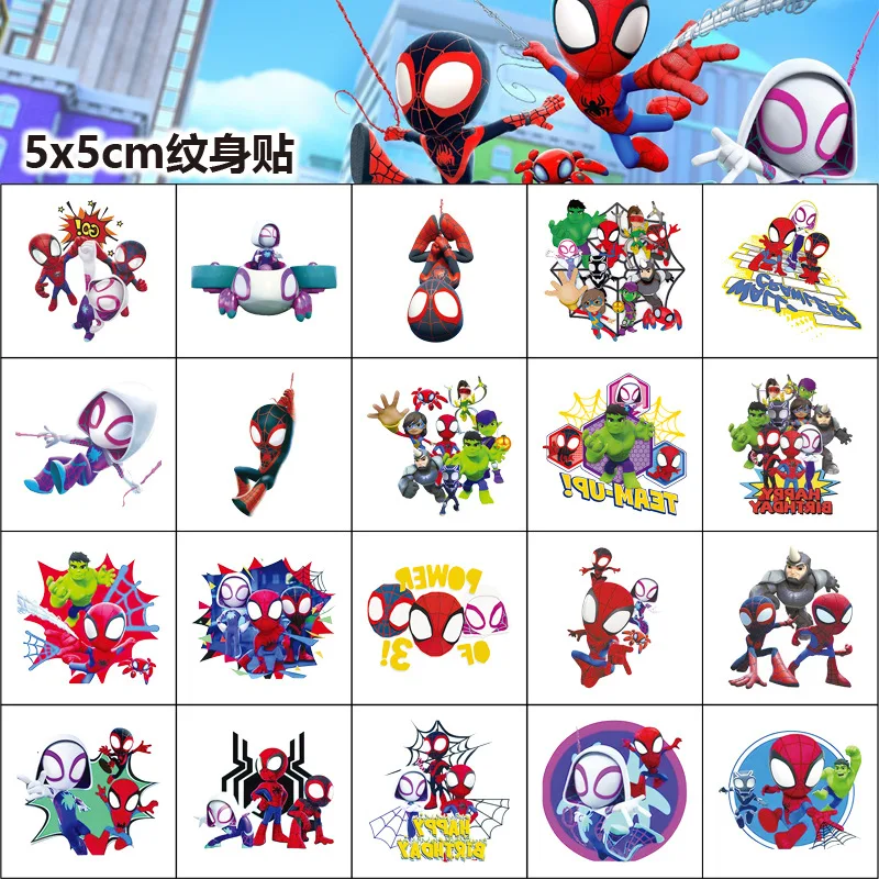 20 шт./компл. Новые временные тату-наклейки с героями мультфильмов Marvel: Человек-паук и друзья, для подарков на день рождения
20 шт./компл. Новые временные тату-наклейки с героями мультфильмов Marvel: Человек-паук и друзья, для подарков на день рождения