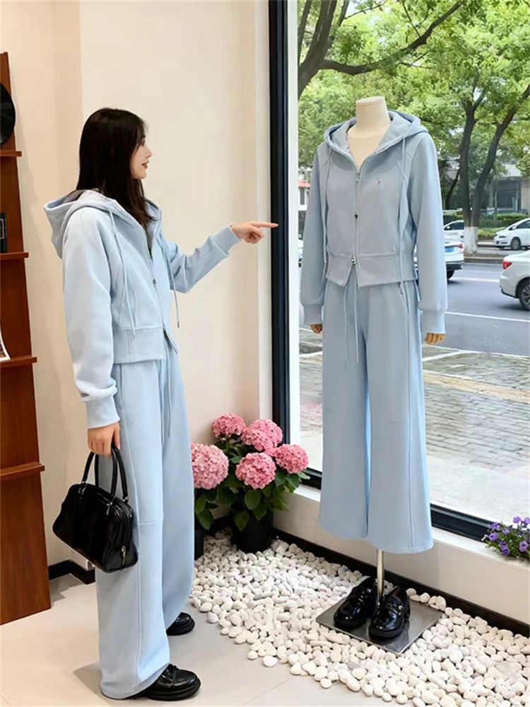 Fashionable Sportswear Set Women's Hoodie And Straight Leg Pants Two Piece Early Autumn New Style Versatile High Waist Trousers
Fashionable Sportswear Set Women's Hoodie And Straight Leg Pants Two Piece Early Autumn New Style Versatile High Waist Trousers