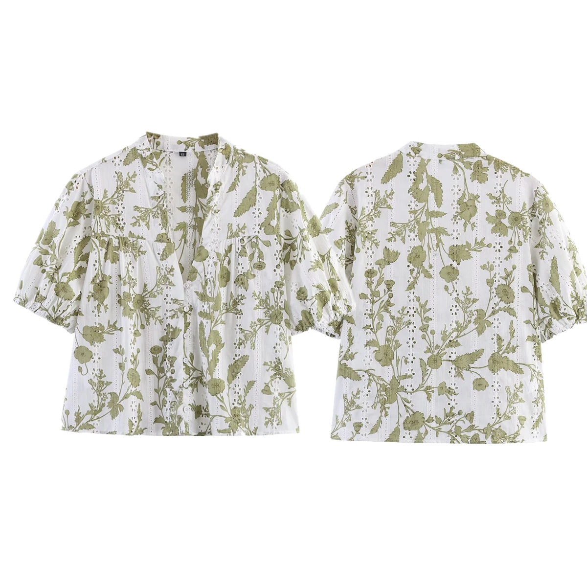 Withered French Country Style Flower Print Cotton Embroidery Hollow Shirt Summer Short-sleeved Shirt For Women Blouse Ladies Top
Withered French Country Style Flower Print Cotton Embroidery Hollow Shirt Summer Short-sleeved Shirt For Women Blouse Ladies Top