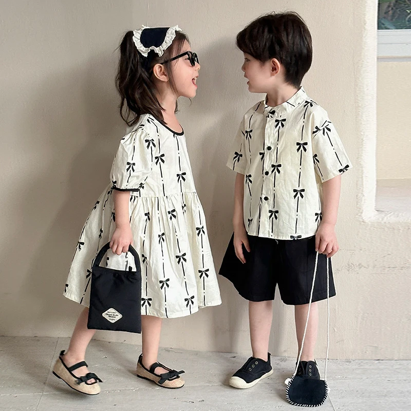 Children's Summer Outfit for Boys, Pure Cotton2026New Summer Casual Baby Short-Sleeve Girls' Dress Brother and Sister Outfits
Children's Summer Outfit for Boys, Pure Cotton2026New Summer Casual Baby Short-Sleeve Girls' Dress Brother and Sister Outfits