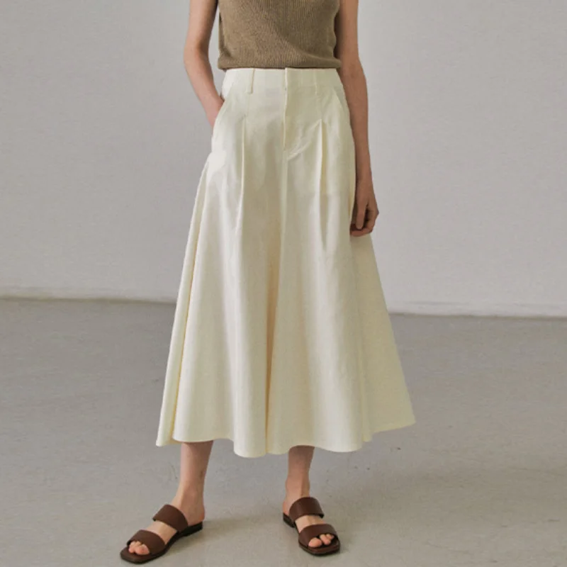 Spring and Summer New High Waist Cotton Over The Knee Solid Color Breathable Mid-length A-line Skirt for Women
Spring and Summer New High Waist Cotton Over The Knee Solid Color Breathable Mid-length A-line Skirt for Women