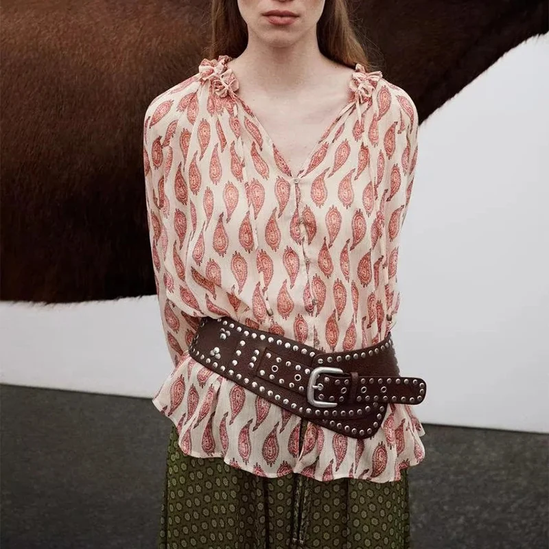 Spring 2025 Women's Sle Metal Color Print Long Sve irt Polyester Fiber Z Brand New Arrival Ele Ladies' irt
Spring 2025 Women's Sle Metal Color Print Long Sve irt Polyester Fiber Z Brand New Arrival Ele Ladies' irt