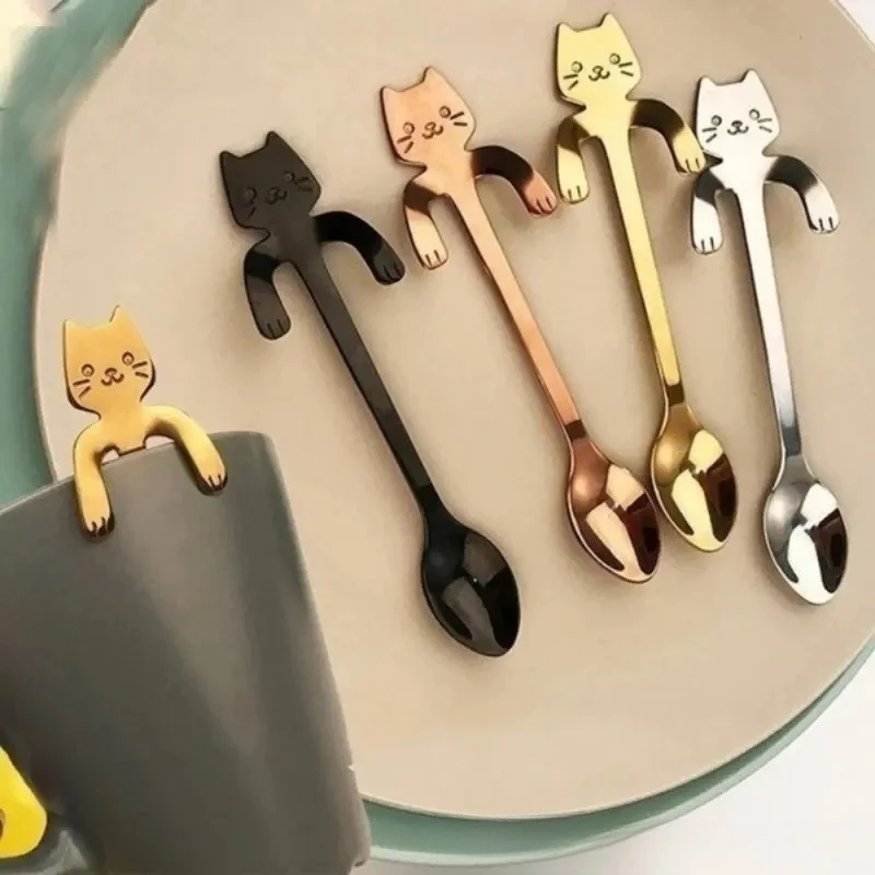1pc Stainless Steel Coffee Spoon Lovely Cute Cat Shape Teaspoon Dessert Snack Scoop Ice Cream Mini Spoons Tableware
1pc Stainless Steel Coffee Spoon Lovely Cute Cat Shape Teaspoon Dessert Snack Scoop Ice Cream Mini Spoons Tableware