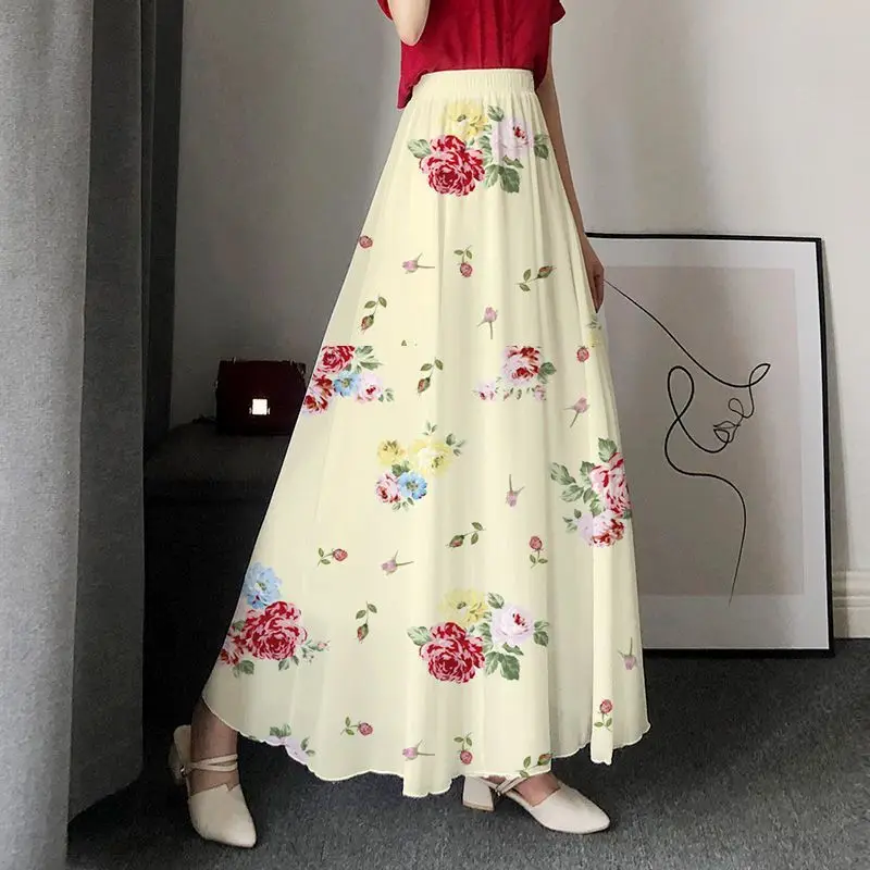 Fashion Floral Midi Skirt for Women Summer Versatilea Floral Halfskirt Girl Chiffon Elastic Waist Beach Skirts Woman
Fashion Floral Midi Skirt for Women Summer Versatilea Floral Halfskirt Girl Chiffon Elastic Waist Beach Skirts Woman