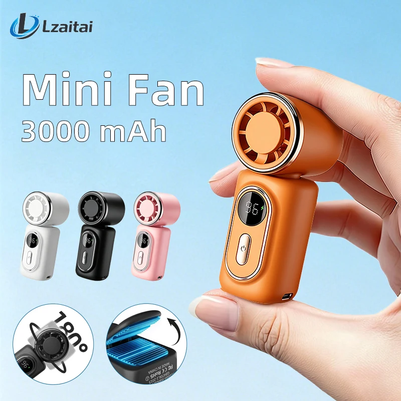 Portable Mini Fan Handheld Small Fans 5 Speeds 3000mAh Cooling Turbo Fan LED Display 180° Adjustable Clip Type-C Rechargeable
Portable Mini Fan Handheld Small Fans 5 Speeds 3000mAh Cooling Turbo Fan LED Display 180° Adjustable Clip Type-C Rechargeable