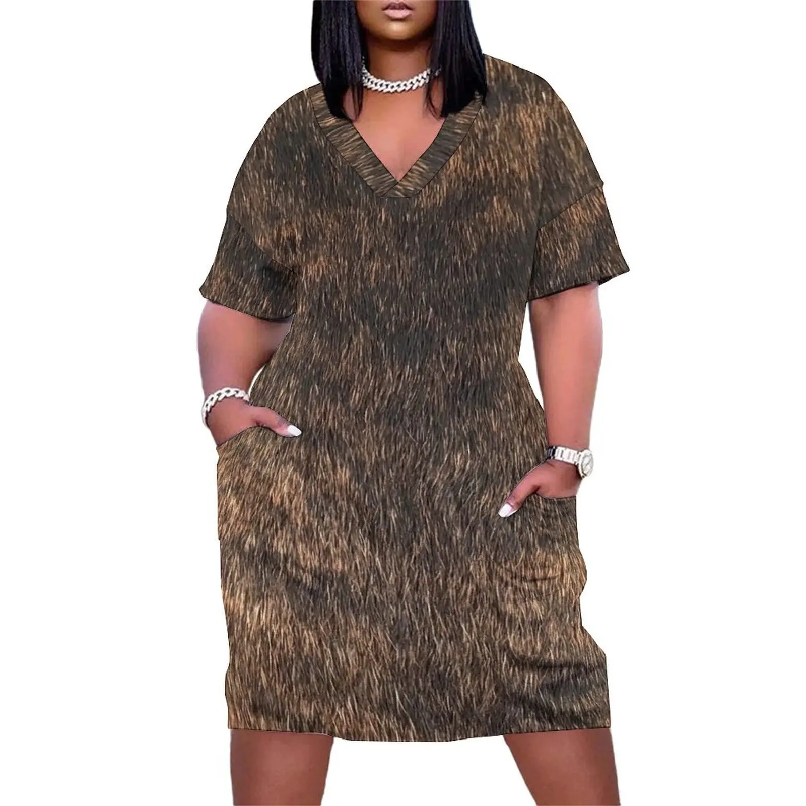 Brindle Animal Print, Brown Brindle Dog Loose Pocket Dress summer dress for women 2025 womens dress Female
Brindle Animal Print, Brown Brindle Dog Loose Pocket Dress summer dress for women 2025 womens dress Female