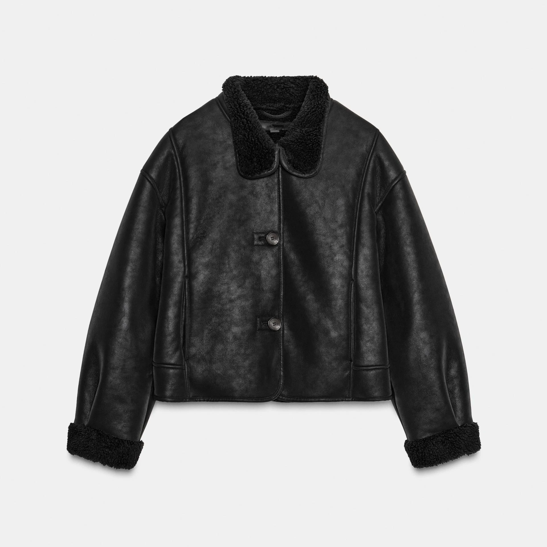 Double-Sided Faux Leather Biker Jacket with Collar 2025 Autumn Winter Collection Women's Casual Loose Fit Long Sleeve Coat
Double-Sided Faux Leather Biker Jacket with Collar 2025 Autumn Winter Collection Women's Casual Loose Fit Long Sleeve Coat