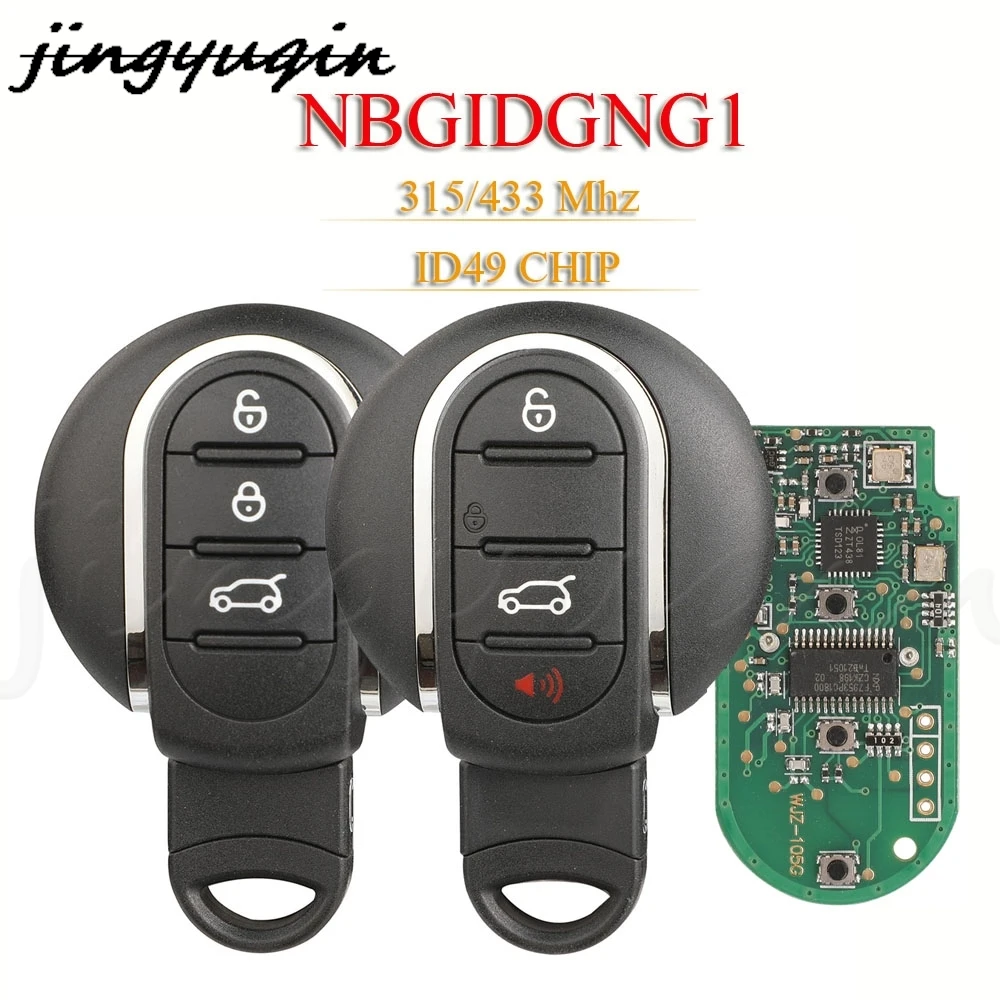 jingyuqin 3/4BTN Smart Remote Car Key Fob 315MHz 434MHz ID49 for BMW Mini Cooper Countryman Clubman F-Series F55 F56 2015-2018
jingyuqin 3/4BTN Smart Remote Car Key Fob 315MHz 434MHz ID49 for BMW Mini Cooper Countryman Clubman F-Series F55 F56 2015-2018