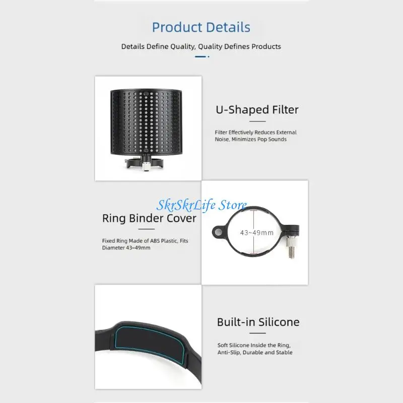 E65E Microphone Filter Condenser Microphone Studio Recording Metal Windscreen Replacement For Studio Recording Podcast
E65E Microphone Filter Condenser Microphone Studio Recording Metal Windscreen Replacement For Studio Recording Podcast