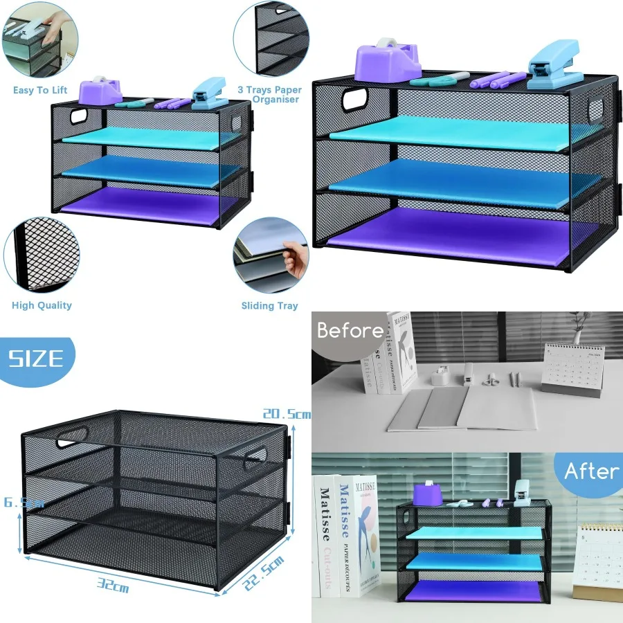 3-х уровневый настольный органайзер с ручкой, выдвижной сетчатый органайзер для файлов для лотка для писем, сетчатый настольный органайзер, лоток для хранения бумаги
3-х уровневый настольный органайзер с ручкой, выдвижной сетчатый органайзер для файлов для лотка для писем, сетчатый настольный органайзер, лоток для хранения бумаги