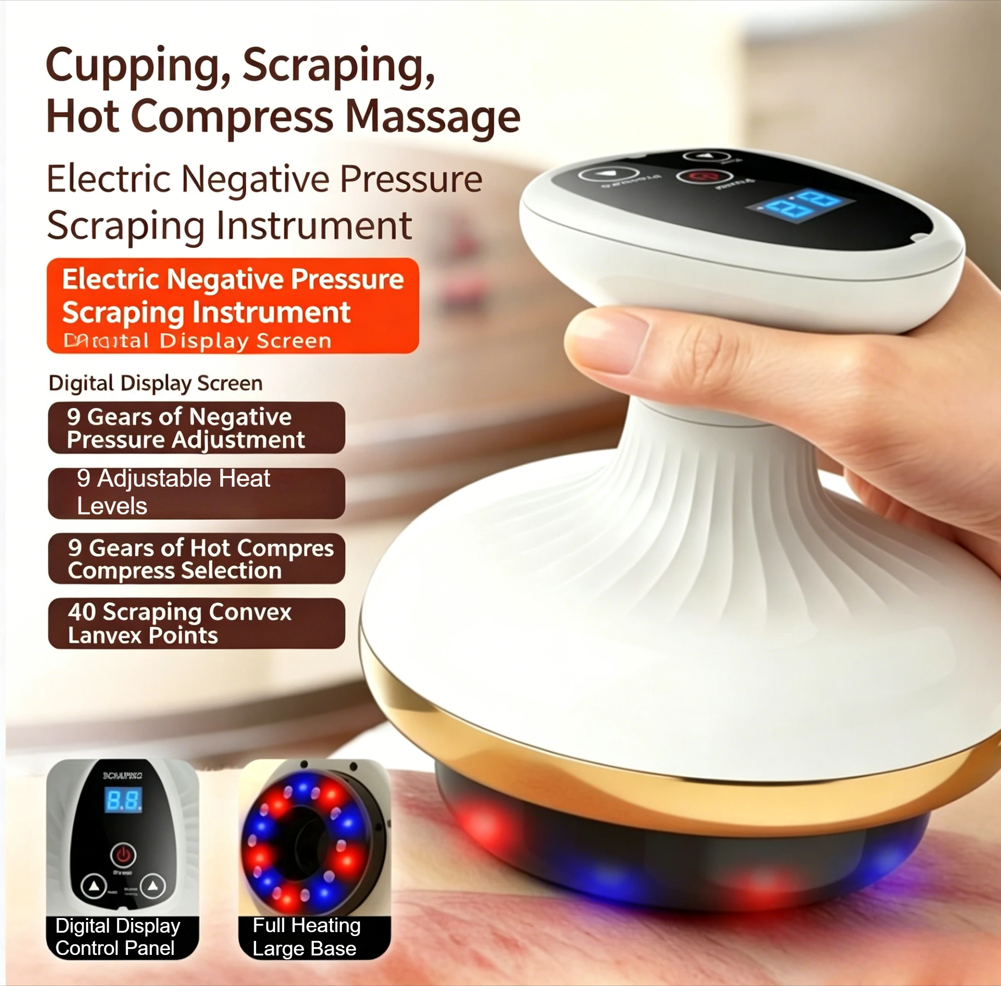 Electric Gua Sha Board Beauty Massager Cupping Meridian Brush Body Sculpting Red Light Heating Anti Cellulite Home Rechargeable
Electric Gua Sha Board Beauty Massager Cupping Meridian Brush Body Sculpting Red Light Heating Anti Cellulite Home Rechargeable