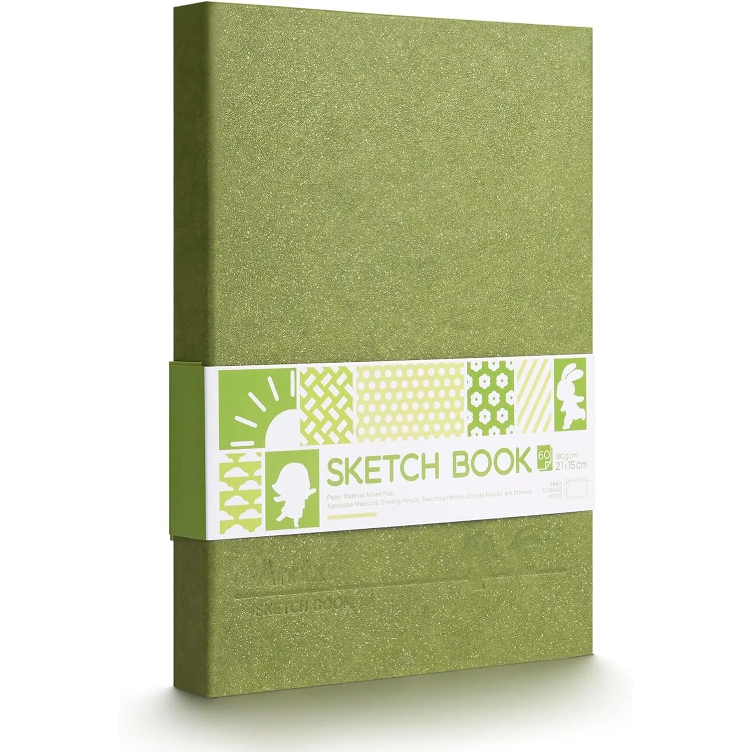 Hardcover Sketch Book 60 Sheets 120 Pages 180 GSM Acid-Free Drawing Paper Hardbound Sketch Pad with Inner Pocket Green 8.5x6.1
Hardcover Sketch Book 60 Sheets 120 Pages 180 GSM Acid-Free Drawing Paper Hardbound Sketch Pad with Inner Pocket Green 8.5x6.1