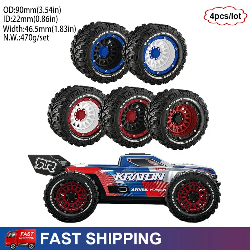 4PCS RC Monster Truck High Grip Big Tires Wheels for 1/14 1/16 Traxxas SUMMIT LaTrax MJX Hyper Go Arrma Kraton Upgrade Parts
4PCS RC Monster Truck High Grip Big Tires Wheels for 1/14 1/16 Traxxas SUMMIT LaTrax MJX Hyper Go Arrma Kraton Upgrade Parts