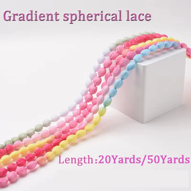 20/50Yards PomPom Trim Ball Lace Gradient Round Plush Ball LaceDIY Handicrafts Cat Toy Stick Shoelace Curtains Keychain Clothing
20/50Yards PomPom Trim Ball Lace Gradient Round Plush Ball LaceDIY Handicrafts Cat Toy Stick Shoelace Curtains Keychain Clothing